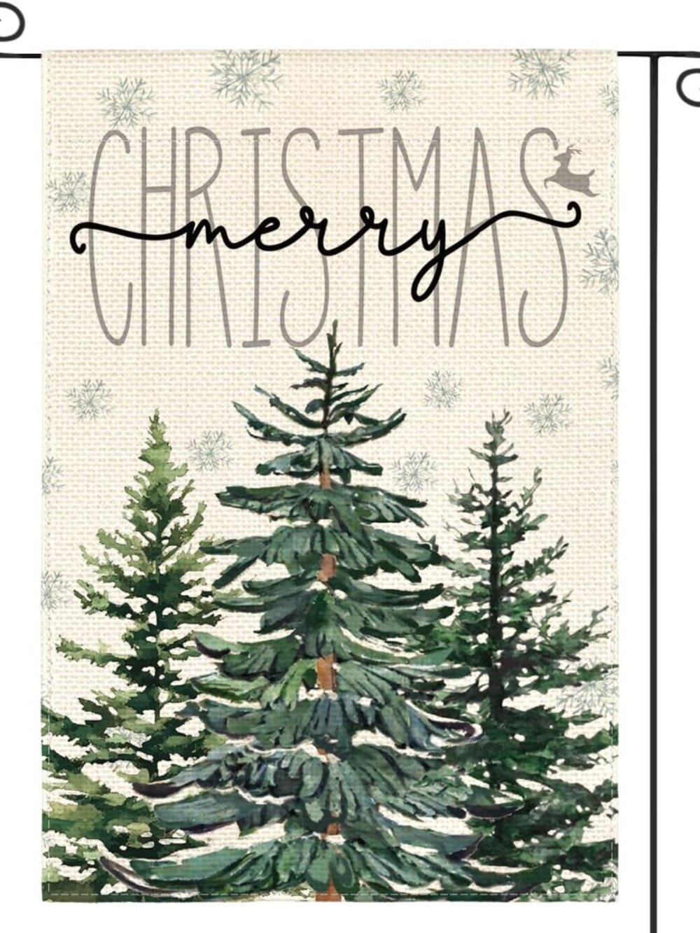 Merry Pine Tree Garden Flag 12x18 Inch